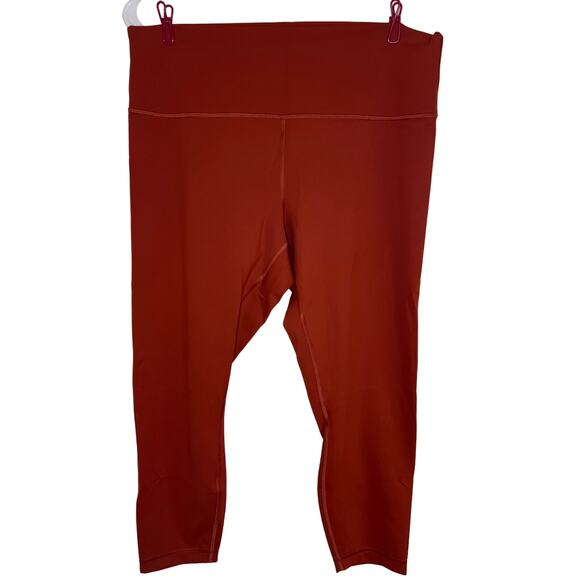 Red Tights Size 18 Lululemon Wunder Train High Rise Aztec Brick - Picture 1 of 5
